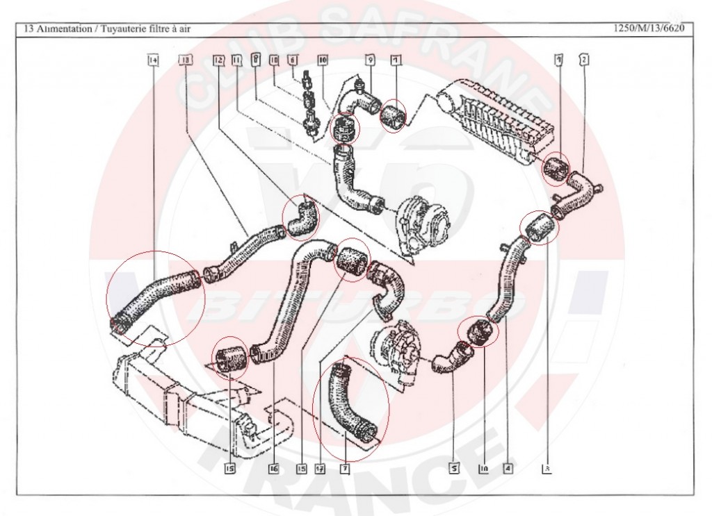 Durite Pour Renault Safrane Phase 2 - 2.2 TD Turbo - Diesel - Pièce D'occasion